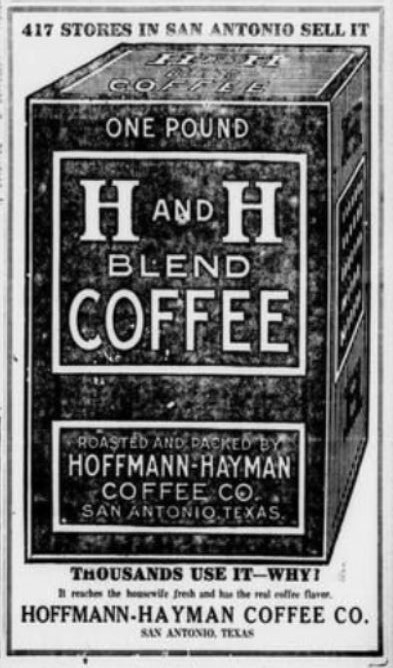 *San Antonio Express*, 29 March 1920 — H and H Blend one-pound pack advertisement